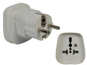 Rejseadapter - Multi hun (inkl. UK) til CEE7/7 (DK) han