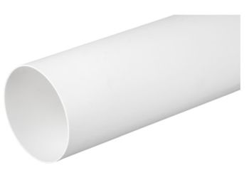Rund ventilationsrør - Ø150mm, L500mm, ABS plast, Hvid