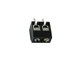 Print Skrueterminal - 2pol, 5mm benafst., lav profil, Sort