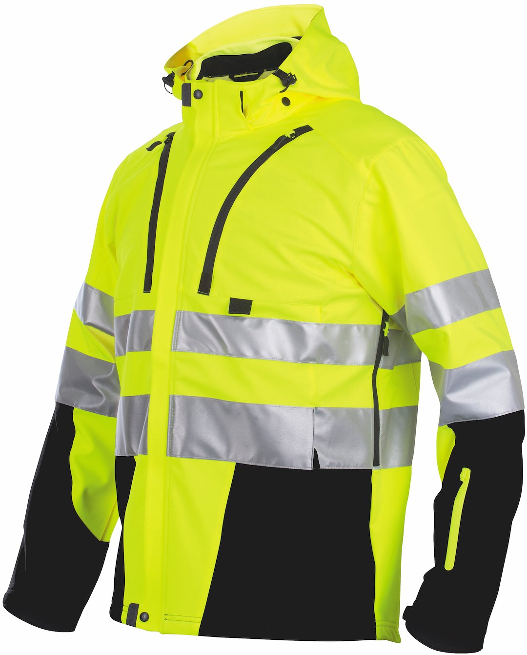SOFTSHELLJACKE GUL/SORT XXL