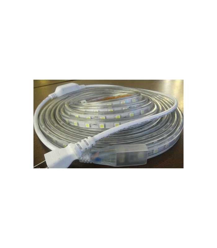 5 m. vandtæt LED strip 6000k 230V, IP67