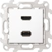 Simon 24 Harmonie HDMI 1.4 + USB 2.0 udtag hvid