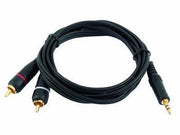Prof. audiokabel - 3,5mm st. JACK han > 2 x Phono han (1,5m)