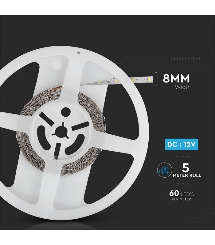 3,6W/M LED bånd, 3000K, 5 meter - 12V Varm hvid