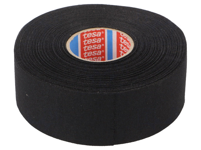 Lærredstape - 38mm bred / 320µm, 150°C, Sort (25m)