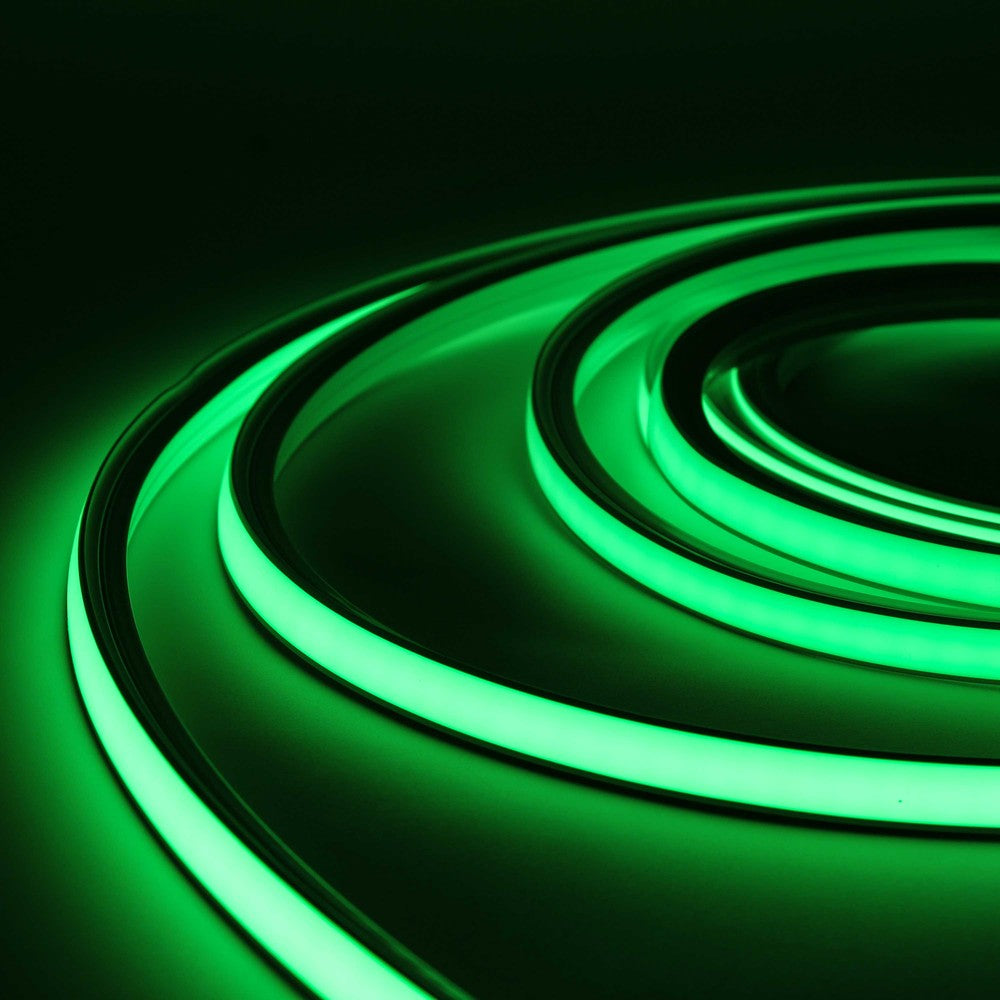 AnyCut Neon Flex Grøn LED strip - 5m, 8W/m, 12V, Ingen klippeafstand