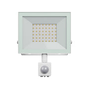 Projektør med PIR sensor: Noctis Lux 4, 50W, Varm hvid, IP44, Hvid, 230V, 176x221x53mm