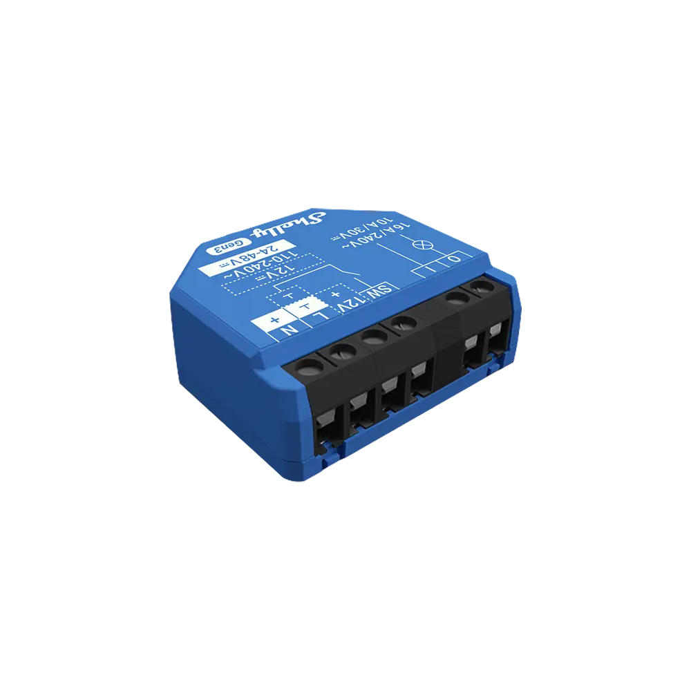 Shelly 1 Gen3 - WiFI relæ potentialfrit kontaktsæt
