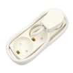 3-Stikdåse 1,5 3G0,75mm2 hvid 250V 10A