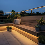 Vandtæt slim COB strip med 296 LED, 10W/m, IP67, 230V, tape bagpå - 5 meter