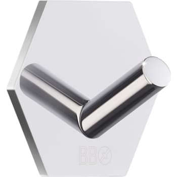 Smedbo beslagsboden enkelkrog, hexagon, selvklæbende, krom,