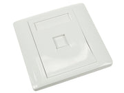 Vægplade - 1 x Keystone port, Hvid