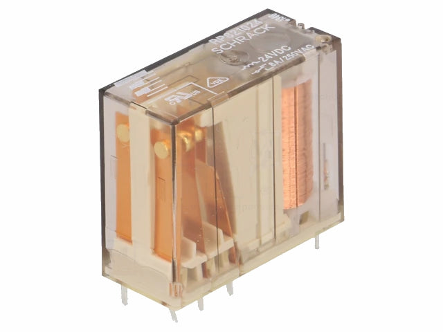 Vertikalt relæ - 24VDC / 8A, 1 x skifte (SPDT)