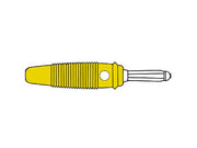 Prof. Bananstik, 4mm + sidehul, 30A, Gul (loddetype)