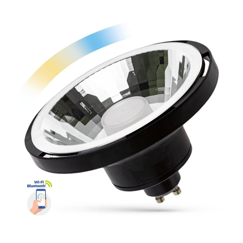 10W Smart Home LED spot - Tuya/Smart Life, kompatibel med Google Home, Alexa og smartphones, GU10 AR111, 230V, 1050lm, RA80