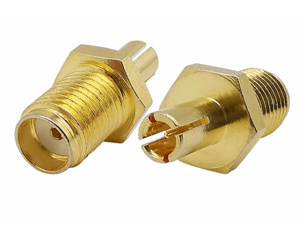Adapter - SMA hun til TS9 han, Guld (2 stk.)