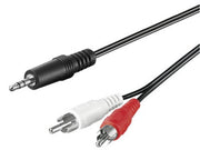 Audiokabel - 3,5mm st.JACK han > 2 x RCA(Phono) han (20m)
