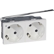 SCHUKO stikkontakt dobbelt hvid med lampe 230V 2X2P+J