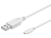 USB 2.0 kabel - A han til Micro B han, Hvid (1m)