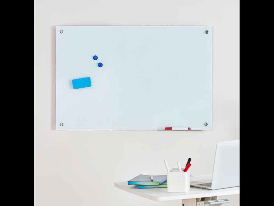 Magnetisk glas whiteboard - vægmont., rammeløs (60 x 90cm)