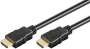 HDMI 2.0 kabel m. ethernet - 2 x A han forgyldt, Sort (0,5m)