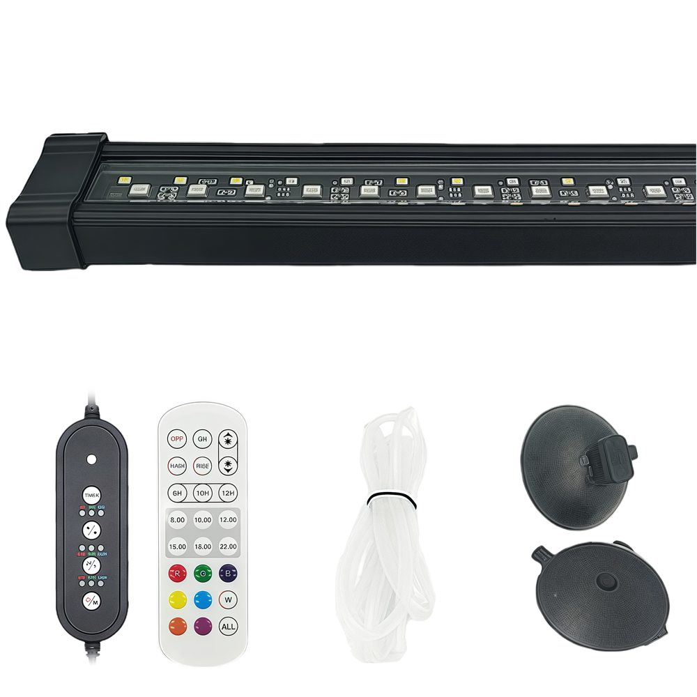 40 cm Akvarie Armatur - 12W, RGB+NW, Kan Bruges med Luftpumpe, IP68 Eksklusivt til Akvarier - Effektiv og Holdbar