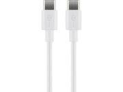 USB-C 2.0 kabel - 2xhan - 3A (60W) - Hvid (2m)