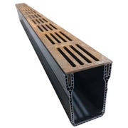 Star Drain 65 x 103 x 1000 mm PVC-rende med cortenstål rist
