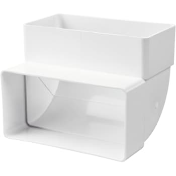 Bøjning 90° 110x55 mm over lang side, vertikal, hvid