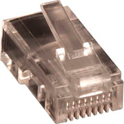 Modular plug RJ45 UTP 8P/8C til stiv leder, rund kabel