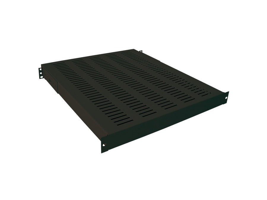 19" Heavy Duty hylde til rack skabe, D:400mm, Sort
