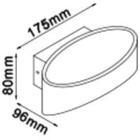 5W LED væglampe 3000K 550Lm - Hvid