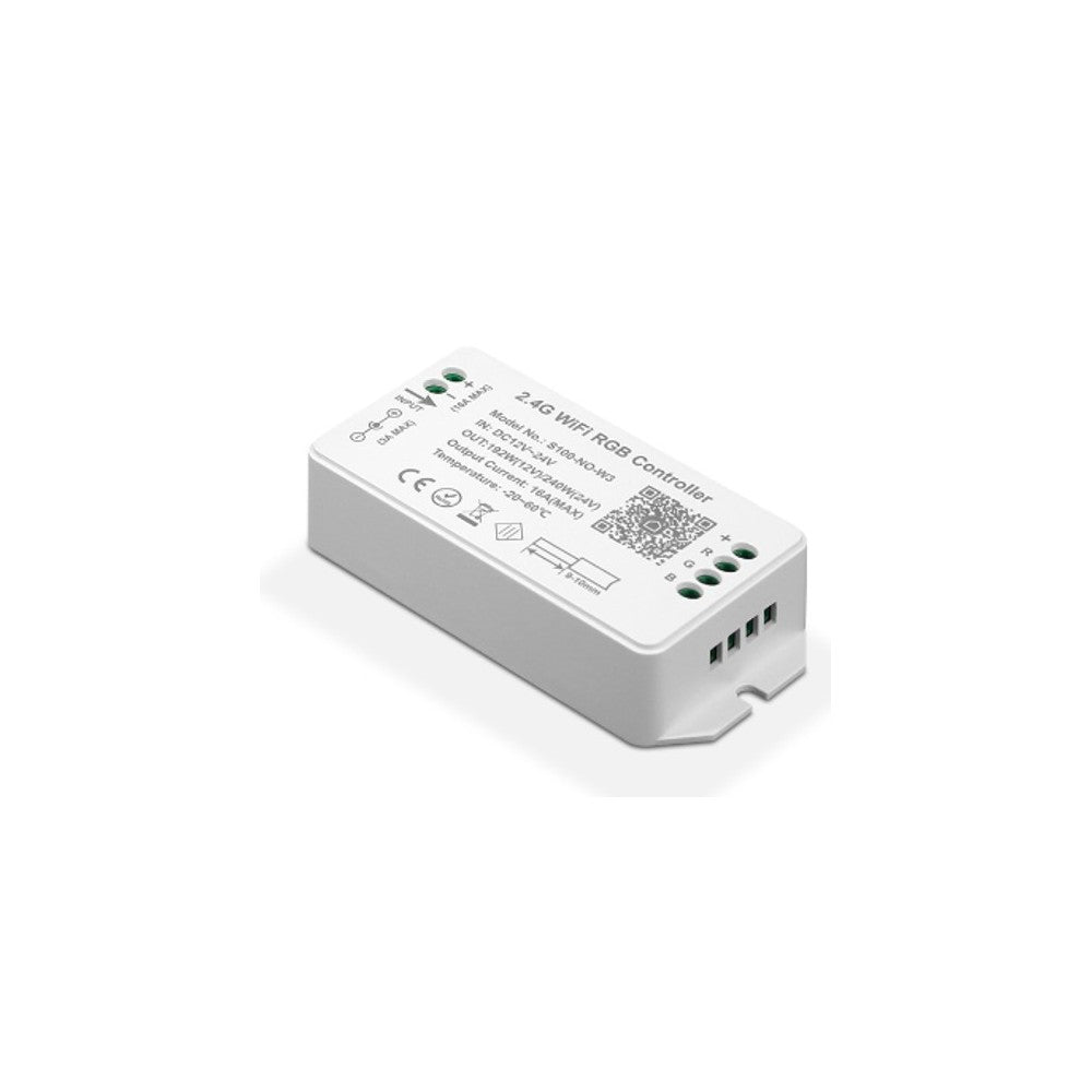 WiFi RGB-controller - Tuya Smart/Smart Life, kompatibel med Google Home og Alexa, ingen fjernbetjening inkluderet, understøtter 12V (op til 120W) og 24V (op til 240W) indgangsspænding