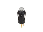 Rund mini trykkontakt - 1P OFF-(ON) Rød LED (Ø7,8mm)