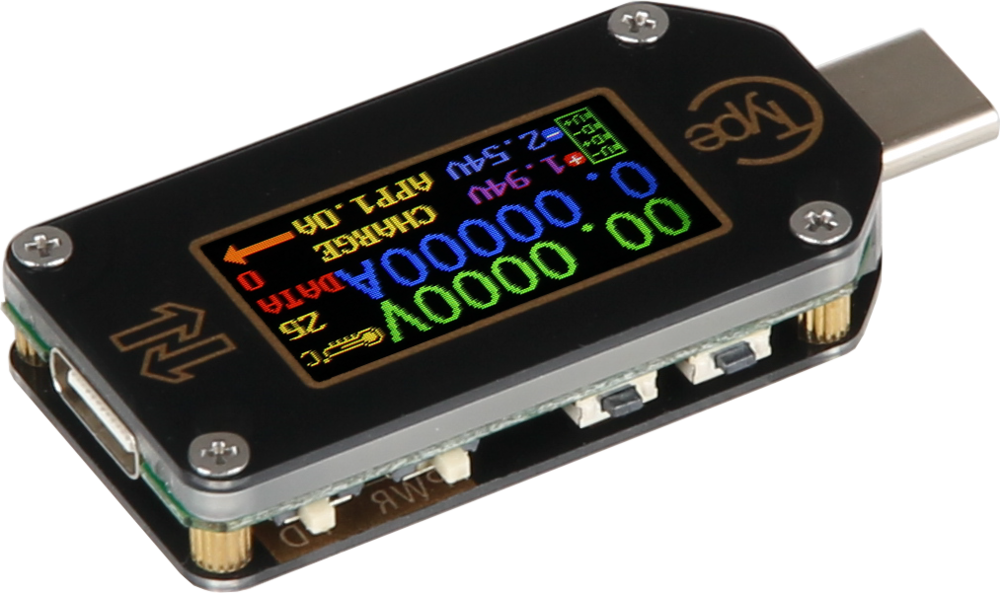 USB 3.0 spænding-/strømtester m. LCD display - USB-C, BT
