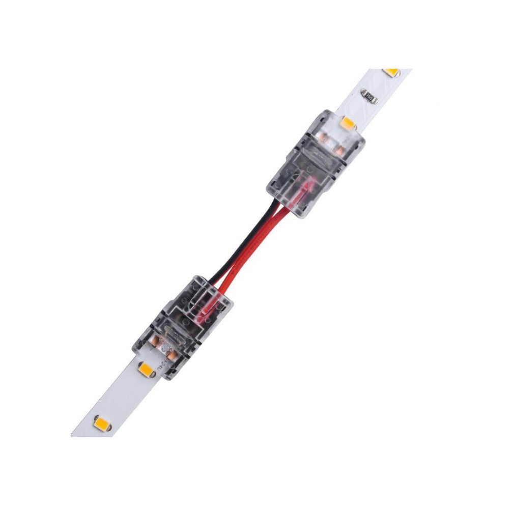 Samler med ledning til LED strip - 8mm, enkeltfarvet, IP65, 5V-24V, vandtæt (60 tegn)