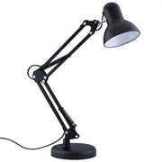 Sort bordlampe med 1,1 meter ledning og E27 fatning