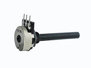 Potmeter - 10kOhm lin. metalhus plastaksel (Ø6mm)