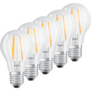 LED Standard 7W/827 E27 klar - 5 stk. pakning