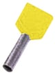 Isoleret dobbelt terminalrør gul 2x6mm2 L=14mm