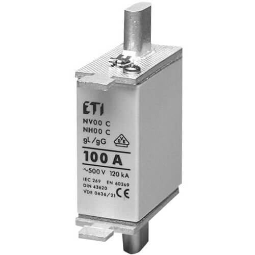 Sikring NH 00 100A 500V gL/gG