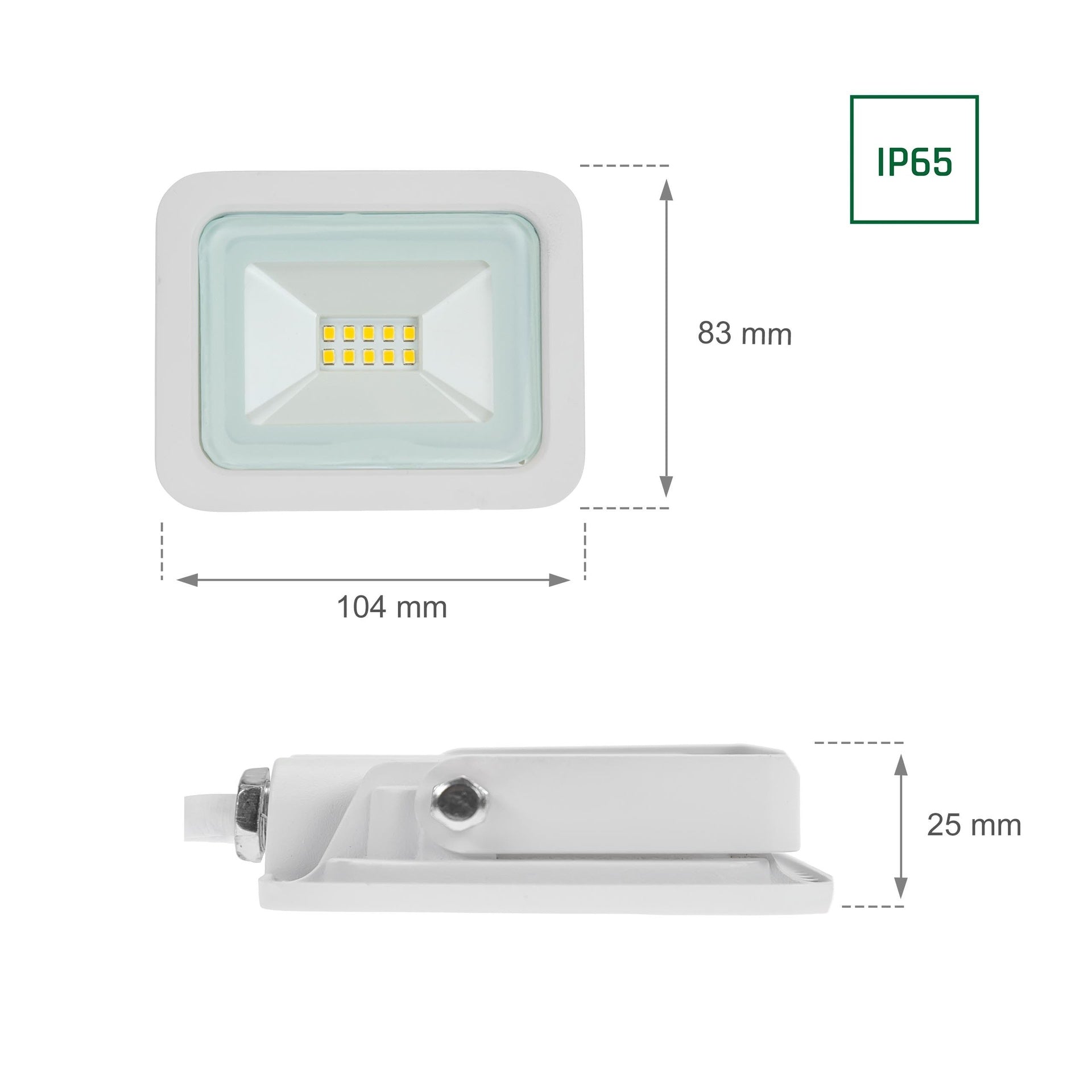 10W LED Projektør 6000K 830 Lumen
