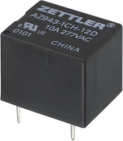 Miniature relæ - 12VDC 10A, 1 x skifte (SPDT), 5-ben 2mm