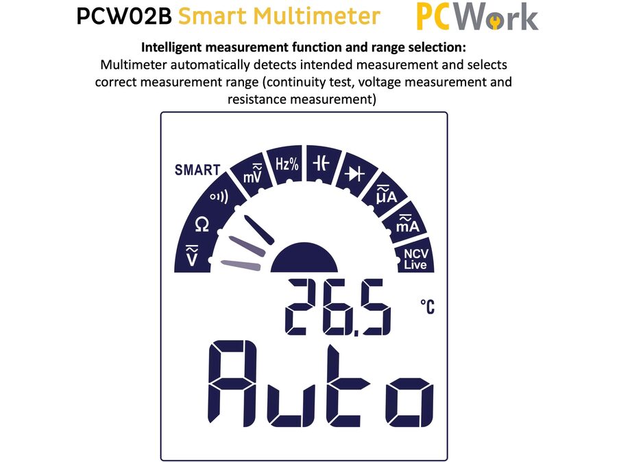 PCW02B Digital Smart Multimeter, Sand RMS