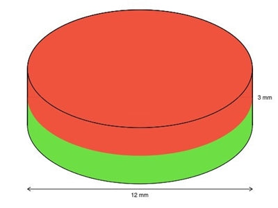 Magnet, neodynium - Cyl. N35-45 Ni Ø12x3mm (6 stk.)