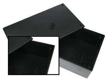ABS plastkabinet - Sort (200x110x65mm)