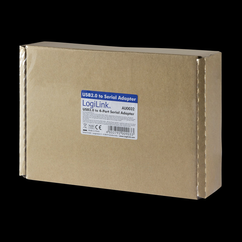 USB 2.0 til 4 x Seriel RS232 konverter