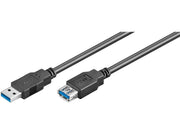 USB 3.0 forlængerkabel - A han til A hun, Sort (3m)
