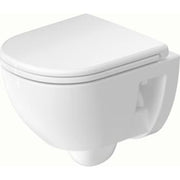 Duravit D-Code vægmonteret toiletskål, rimless, 370 x 480 mm,