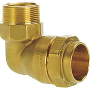 Isiflo 32 mm x 1.1/4" vinkel 90° med nippel, messing, PN16